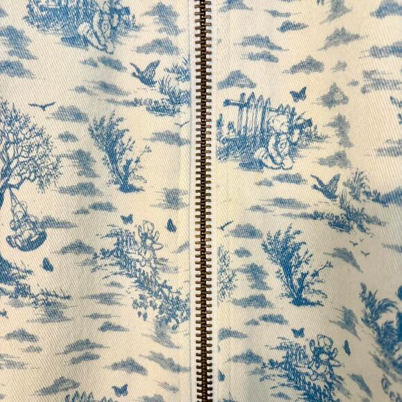 Teddy Fresh Blue White Toile Streetwear Denim Chore Jacket- Size Large, Gorpcore - Picture 4 of 7